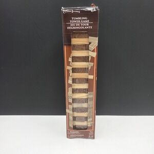 Classic Games Tumbling Tower Wood Stacking Game 72 Blocks Brown Tan Ages 6+